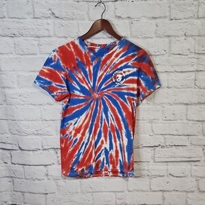 Party Dog Spiral Red White And Blue Tie-Dye T-Shirt